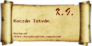 Koczán István névjegykártya